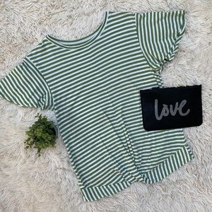 Banana Republic Factory Designer Tee 💗 Green & White